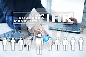 Human resource management, HR, recruitment, leadership and teambuilding. Business and technology concept.