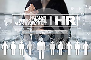 Human resource management, HR, recruitment, leadership and teambuilding. Business and technology concept.