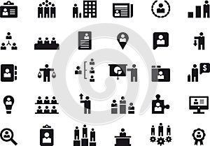Human resource management icon set