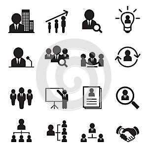 Human resource management icon set