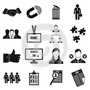 Human resource management icons set