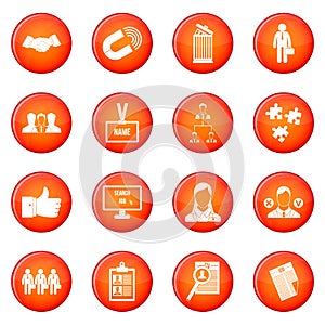 Human resource management icons set