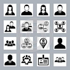 Human resource and management icons set