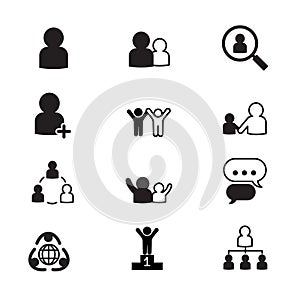 Human resource management icons set