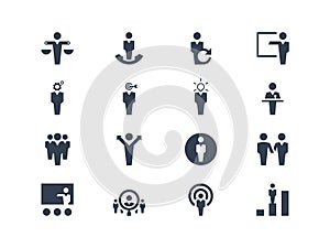 Human resource and strategy icons