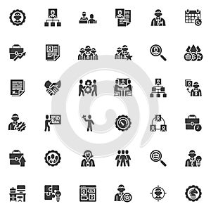 Human resource vector icons set