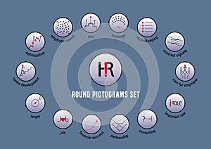 Human resource vector icons set