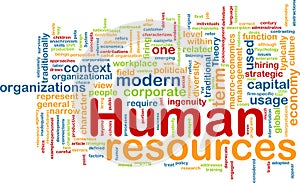 Human resources background concept