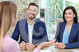 Human resources commission conducting job interview
