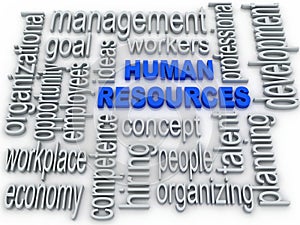 Human Resources concept in tag cloud on white background