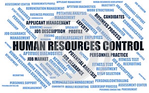 Human resources control - word cloud / wordcloud with terms about recruiting