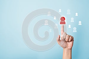 Human resources, CRM and recruitment business concept, Copy space