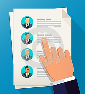 Human resources. Employment. Team management flat illustration