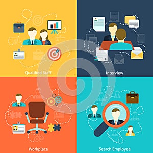 Human resources flat icons composition