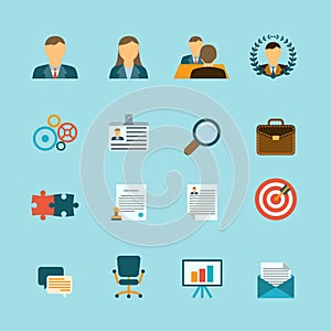 Human Resources Flat Icons Set