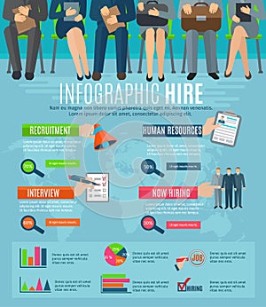 Human resources hiring people infographic report