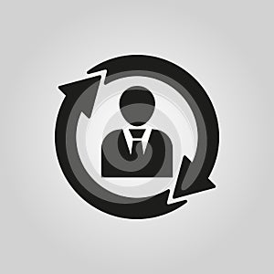 The human resources icon. Management and rotation, partnership, communication symbol. UI. Web. Logo. Sign. Flat design