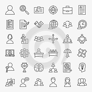 Human Resources Line Icons Set