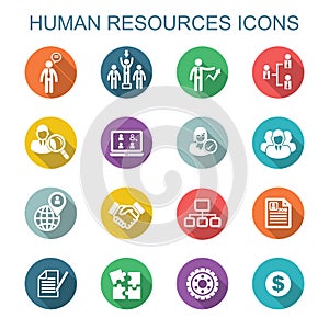 Human resources long shadow icons