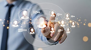 Human Resources Management and Digital Networking Concept