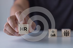 Human Resources Management (HR) Recruitment Employment Headhunting Concept.