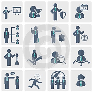 Human resources and management Icon set. Flat vector illustration
