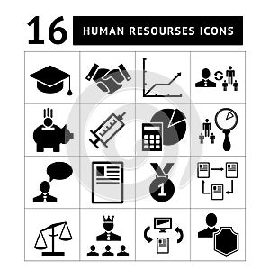 Human resources management icons set