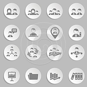 Human resources and management icons set.