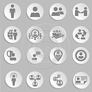 Human resources and management icons set.