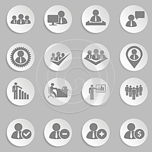 Human resources and management icons set.