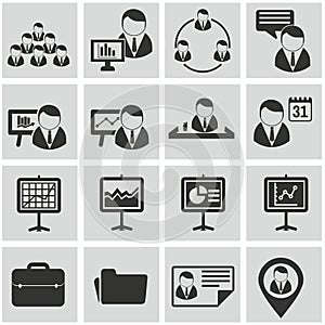 Human resources and management icons set.