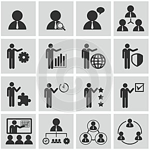 Human resources and management icons set.