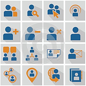 Human resources and management icons set.