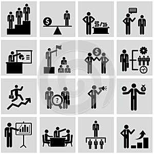 Human resources and management icons set.