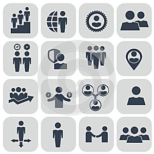 Human resources and management icons set.