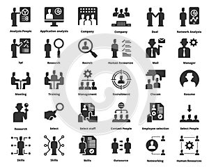 Human Resources Management  people icons vector  illustration,  meeting, teamwork, manager