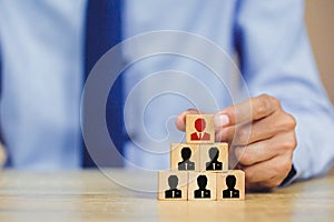 Human resources management and recruitment business build team concept