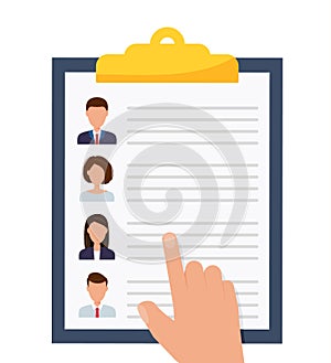 Human resources meeting design. Employment, team management flat illustration concepts. Top view