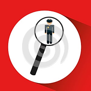 human resources searching police man graphic