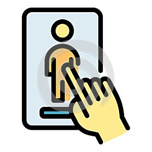 Human resources tablet icon vector flat