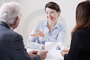 Human resources team during job interview photo