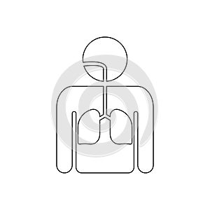 human respiratory system icon. Element of Human parts for mobile concept and web apps icon. Outline, thin line icon for website