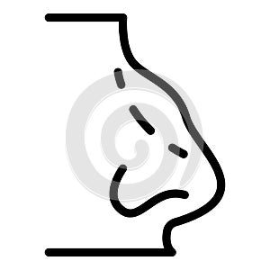Human rhinoplasty icon outline vector. Open face