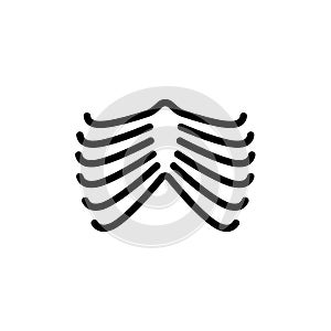 Human ribs thin icon vector isolated on white