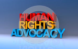 Human Rights Advocacy on blue