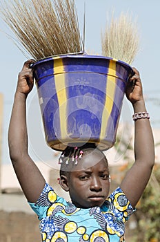 Human Rights - Child Labour Concept Little African Girl Sad Outdoors