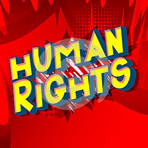 Human Rights - Comic book style words.