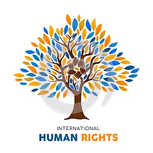 Human Rights concept tree for people equality