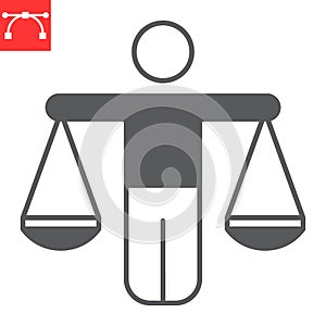 Human rights law glyph icon