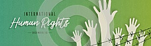 Human Rights Month card of people hands